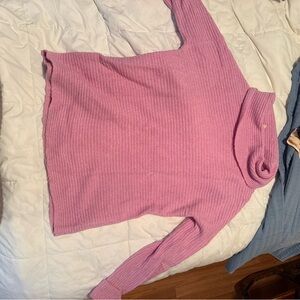 Pilcro Pink Cowl Neck Sweater